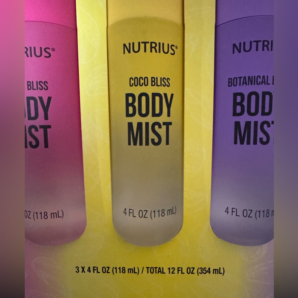 Nutrius Body Mist - pkg of 3: Berry, Coco & Botanical Bliss - Picture 7 of 11